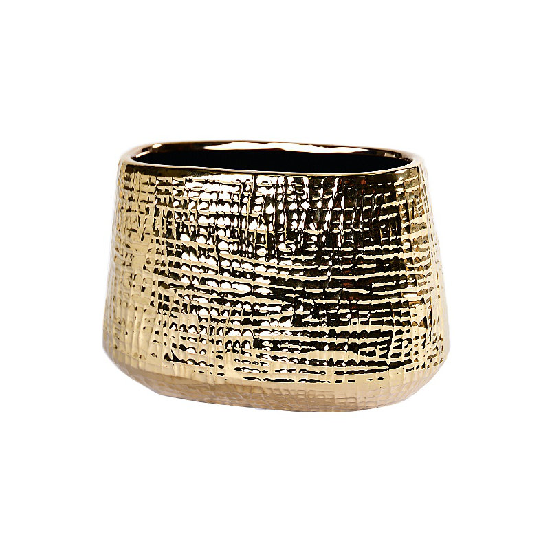 Ralphie Ceramic Table Vase, Gold