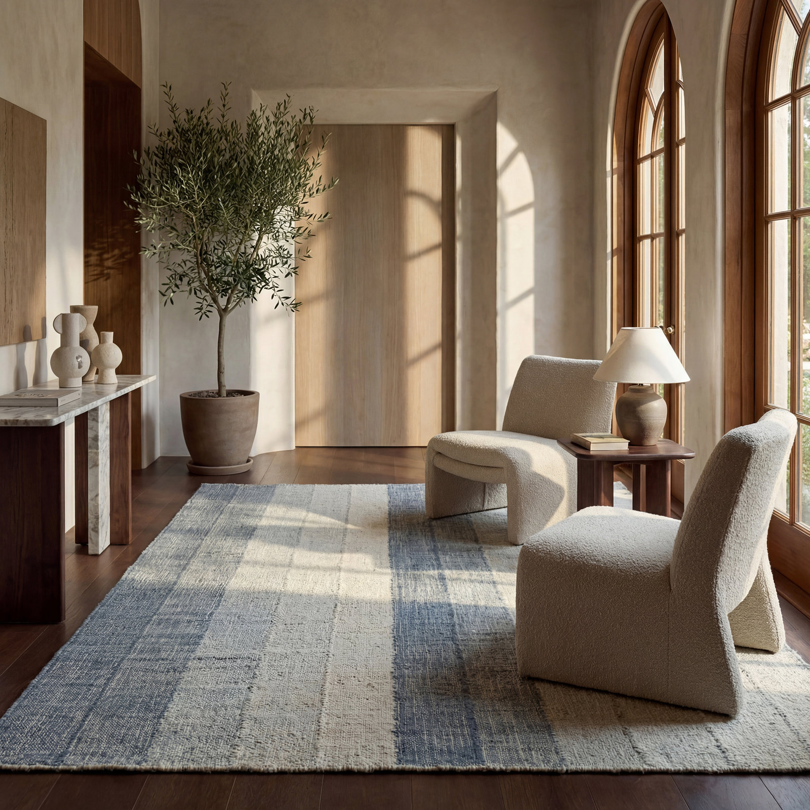Tayo Hand-Woven Striped Jute Rug, Rectangle 2' x 3'