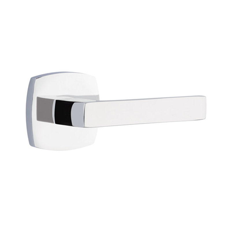 Levier de porte avec rosette Dumont, Droite, Chrome poli