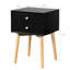 Mid-Century Modern Bedside Table With 2 Drawers And Resilient Rubber Wood Legs, Gray Tinge 2 Side Design For Bedroom Living Space-132957653
