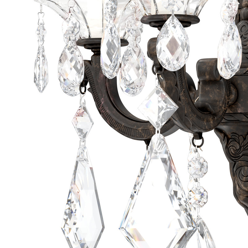 La Scala Candle Wall Light, Heirloom Bronze, Strass Clear