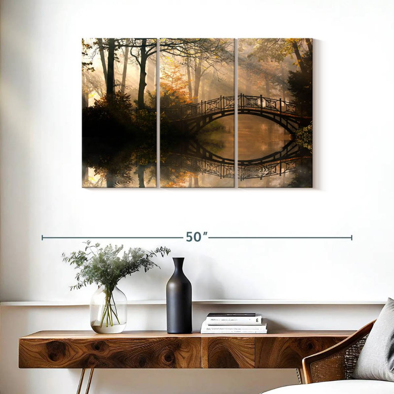 Pont sur toile Misty Park, ensemble de 3 pièces, H 38 po x l 24 po x P 1,25 po