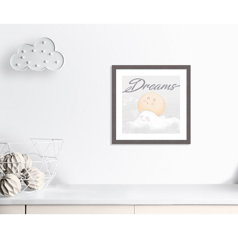 Décoration murale pour 2 enfants rêves de bonbons, H 22,5 po x l 22,5 po x P 0,63 po, Encadrement fil du bois gris