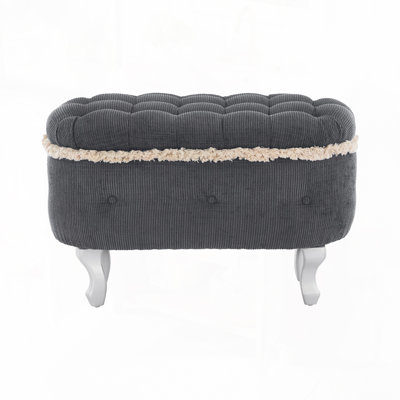 Fabric Upholstered Storage Ottoman Bench