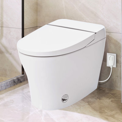 Toilette avec siège chauffant - chasse double, capteur de pied, nuit, apparence élégante élégante