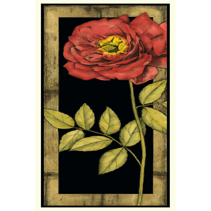Floral Inset IV 1 Piece Wrapped Canvas Painting, 46cm H x 30cm W