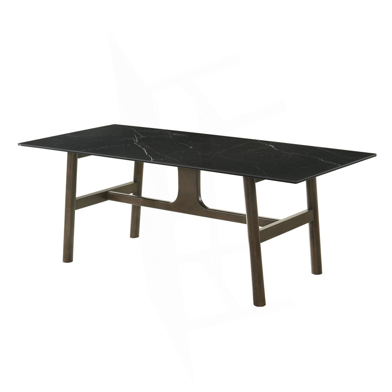 Table de salle à manger luxueuse en céramique et noyer pour un divertissement élégant