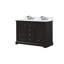 Ensemble de meuble-lavabo double avec plateau en marbre et robinet-767952973
