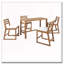 Ensemble de bar d'extérieur 5 pièces avec chaises rembourrées (teck clair) 5 pièces-815240290