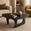 Table basse moderne triangulaire en bois, coins arrondis, L 34,2 po x l 23,6 po x H 16 po