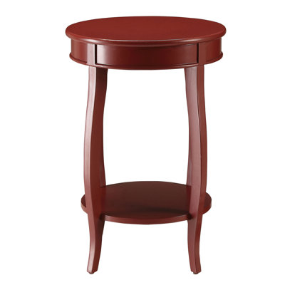 Round Side Table With Bottom Shelf