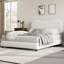 Lit en velours beige avec tête de lit Boucle - coins arrondis doux, lattes en bois robustes, lit double plateforme, silencieux, assemblage facile-1094376268-1094376270