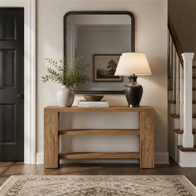 70.9" Console Table, Wooden 3-Tier Sofa Foyer Table