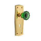 Prairie Plate with Decorative Keyhole and Crystal Emerald Door Knob