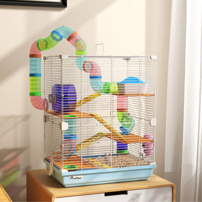 Cage à hamster à 5 niveaux avec tubes et tunnels Pawhut