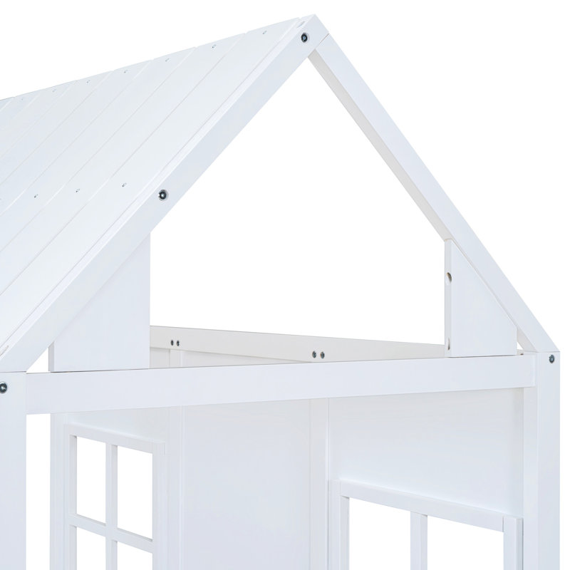Lit simple en bois avec lit gigogne blanc - Mobilier de chambre à coucher