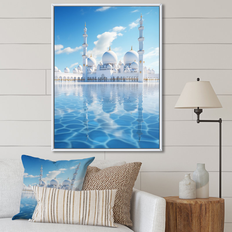 Art de Shashkov, "The Mosques", reproduction d'art sur toile, H 44 po x l 34 po x P 1,5 po, Cadre flottant blanc