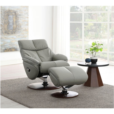 Fauteuil d'appoint en cuir fleur Kandoro
