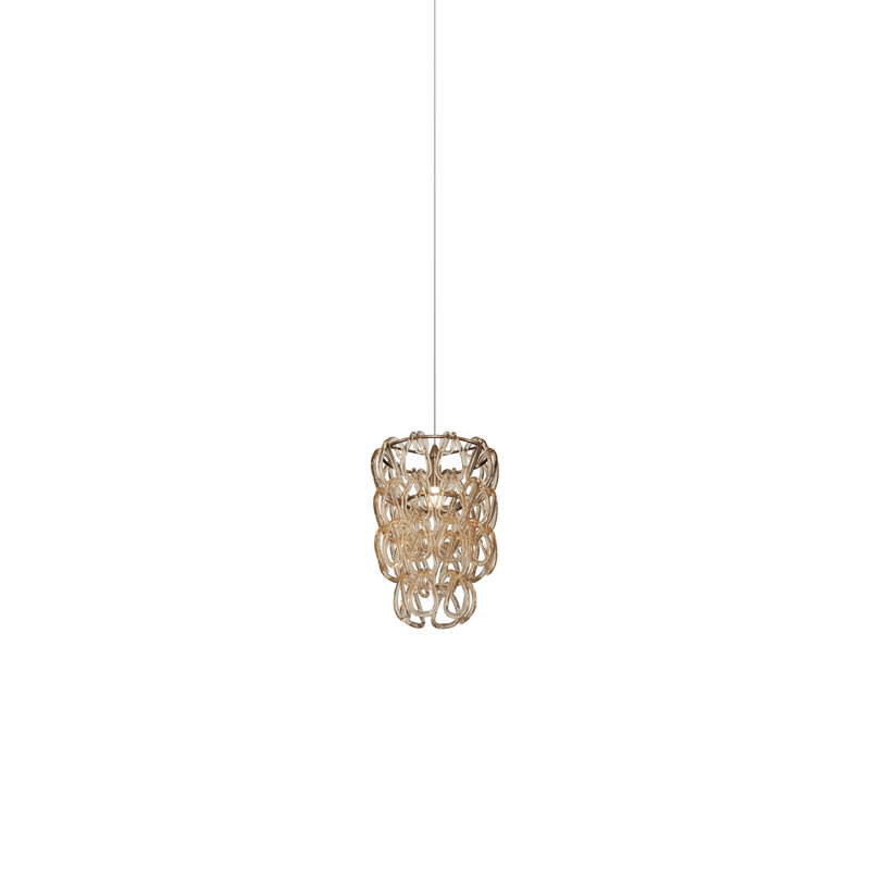 Minigiogali Suspension 25 Crystal Transparent Matt Bronze 1 G9 Ul, Crystal Amber, Matt Bronze