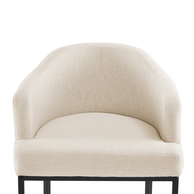 Upholstered 27" Bar&Counter Stool With Metal Frame, Linen