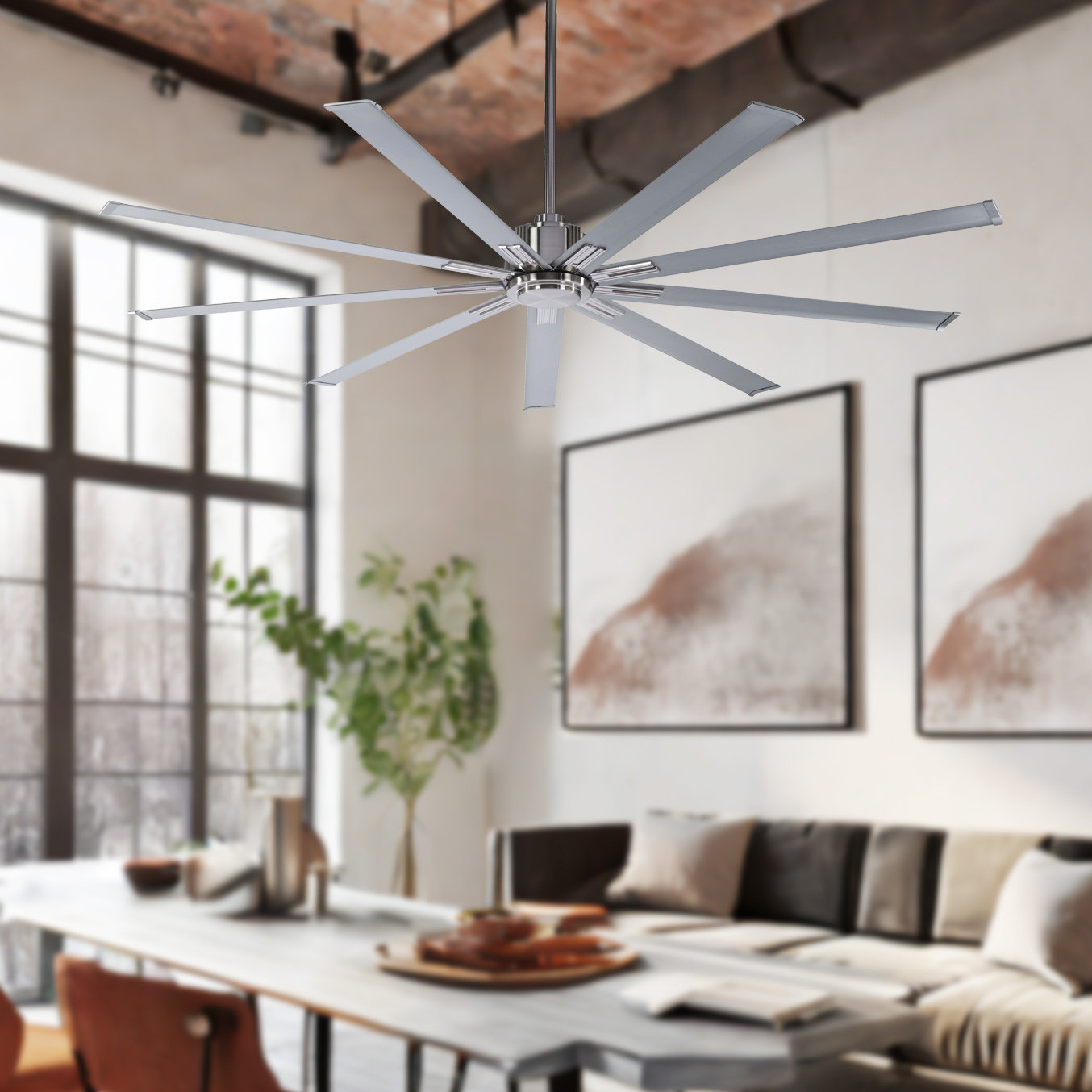 Xtreme 72" Ceiling Fan, Brushed Nickel with Silver Blades