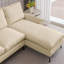 Canapé modulaire 81 po beige avec méridienne réversible, aspect cuir technique contemporain-808905960-808905962