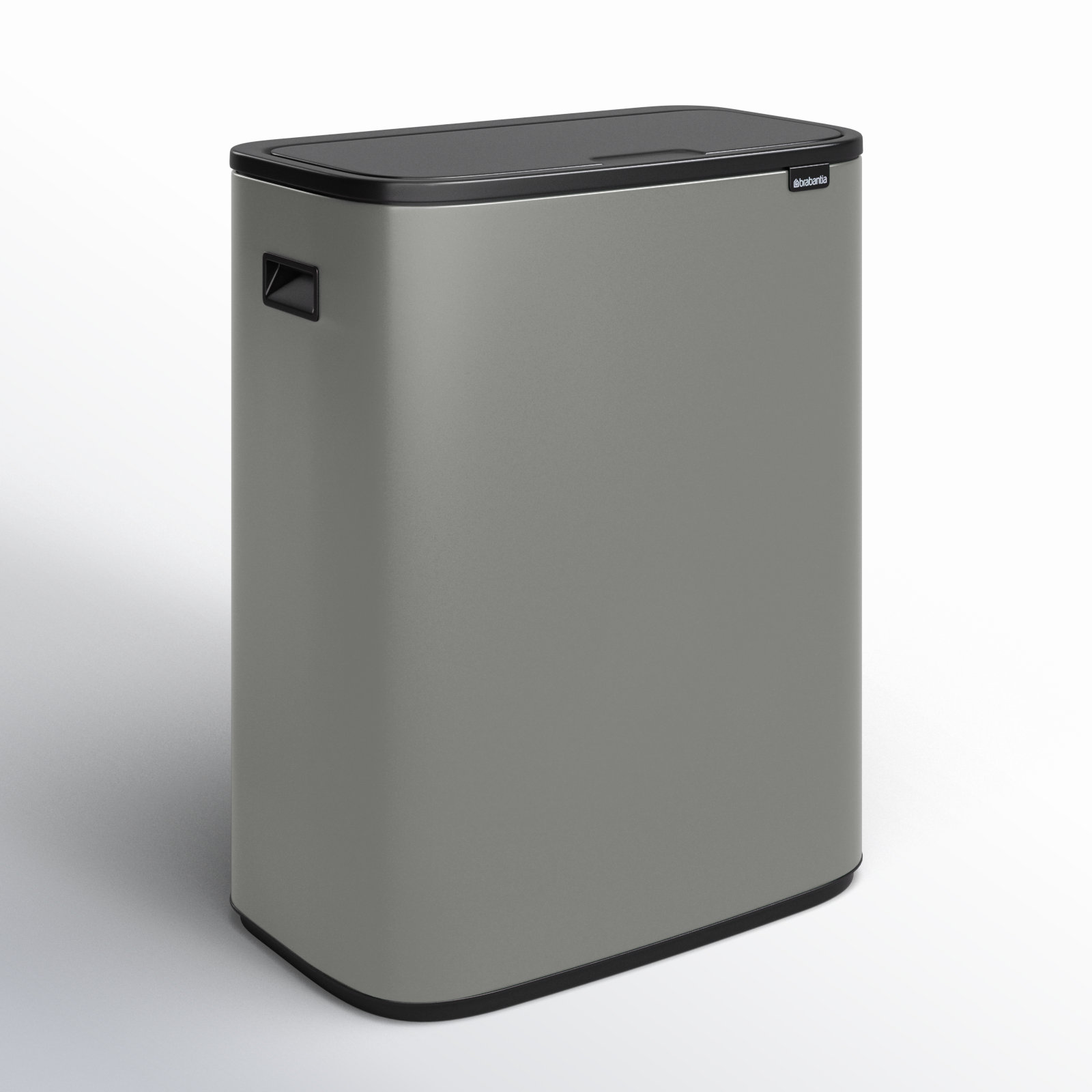 Brabantia Bo Touch Top Dual Recycling Can, Mineral Concrete Gray