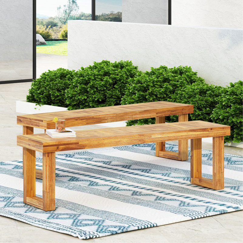 2 bancs en bois naturel - modèle, météo - construction 2 et charmant