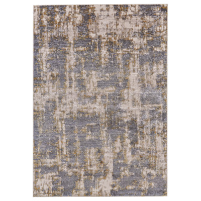 Tapis abstrait doré / argenté Ambrette