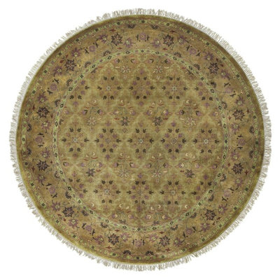 Tapis brun / brun clair en laine noué à la main Barlett