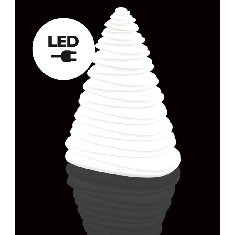 Chrismy Matte Ice White Battery Powered LED Outdoor Table Lamp, 80.25" H x 59.25" W x 21.25" D, Yes, Plug-In