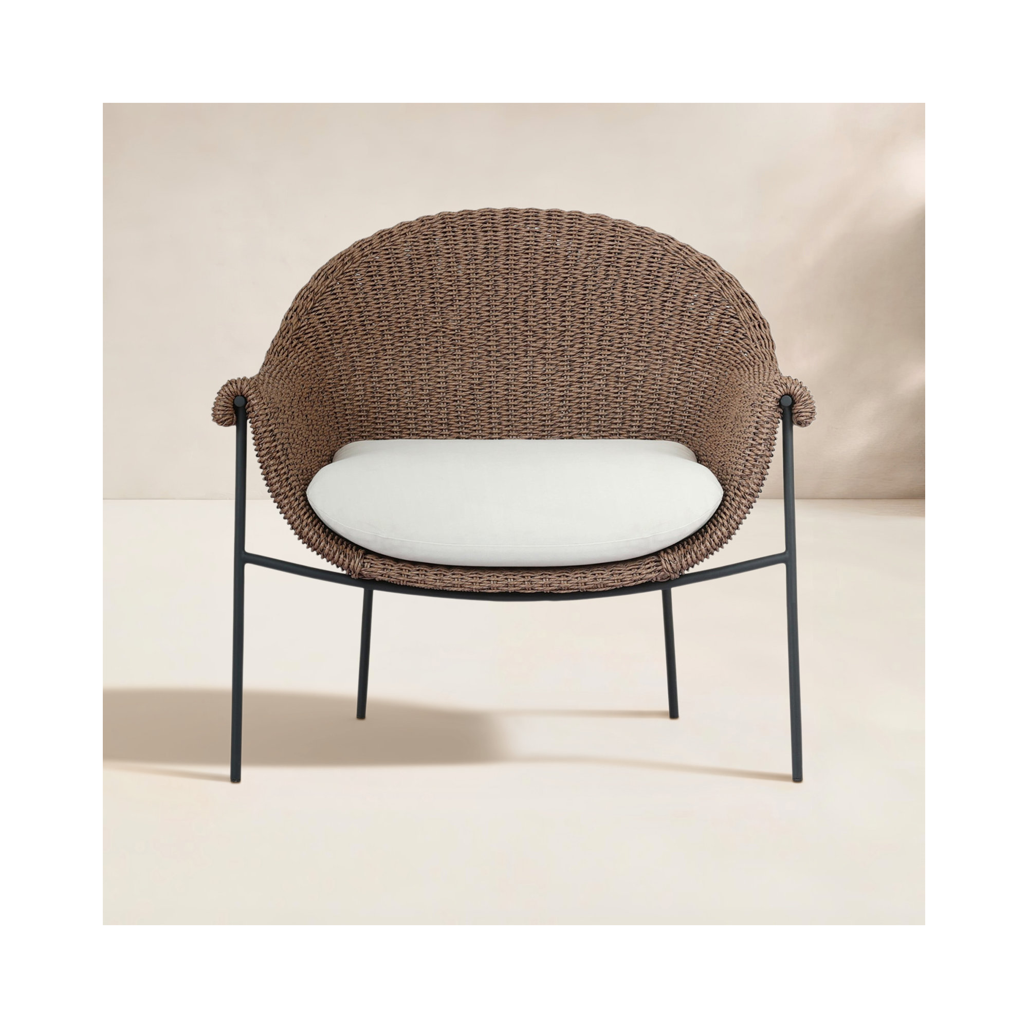 Melina Outdoor Chair-Faux Black Hyacinth, Arashi Salt