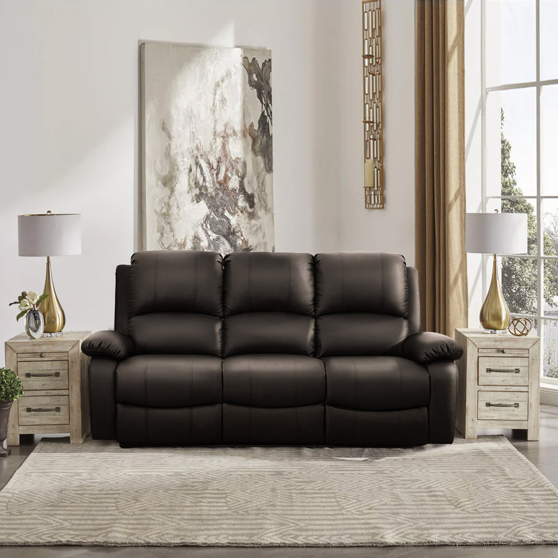 Nassir Faux Leather Living Room Set, Brown