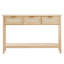 Console en rotin avec 3 tiroirs de rangement, table d'entrée en rotin avec porte coulissante en rotin naturel, table console pour salon, bureau, entrée ou mur de télévision