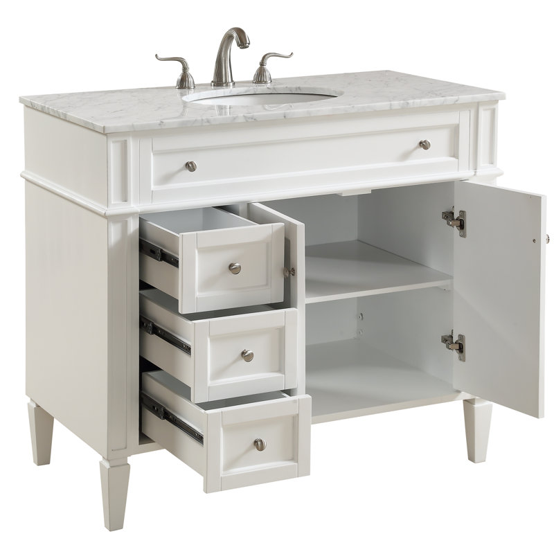 Ensemble de meuble-lavabo simple 40 "Rivers, Blanc