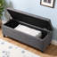 Repose-pieds de rangement de 47,5 po avec charnière de sécurité - Banc capitonné en lin - Capacité de 500 lb, Compartiment caché - Siège d'entrée, Repose-pieds de bout de lit, Décoration de salon - Assemblage facile-1822853873