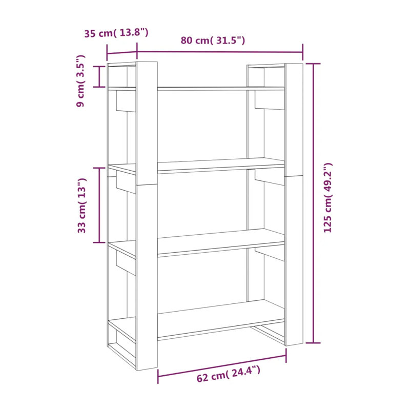 Ireatha 125cm H x 80cm W Standard Bookcase, Grey