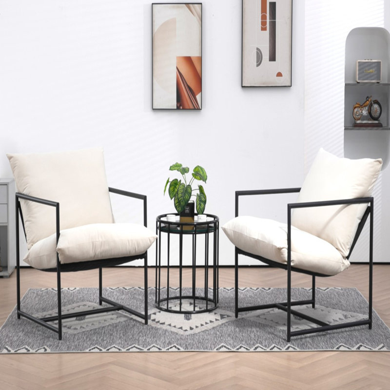 Fauteuil d'appoint élégant en velours moderne, Beige