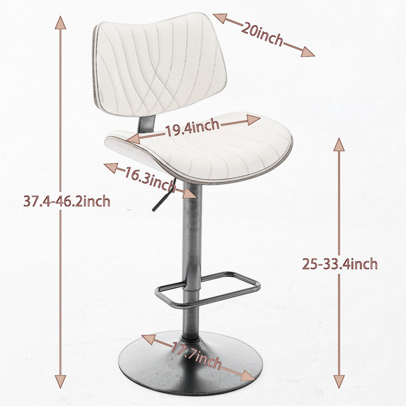 Chubbuck Swivel Upholstered Adjustable Height Counter Stool, Black Incorrect, 2