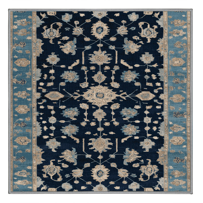 Tapis gris lavable à la machine, Carré 6 pi