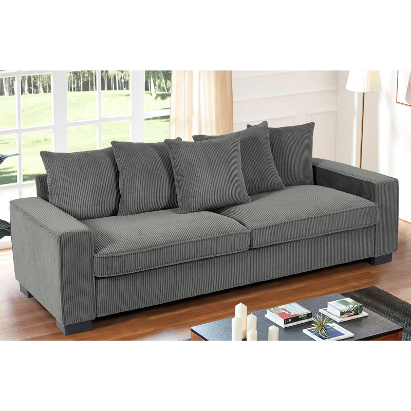 Widney 88'' Corduroy Sofa, Gray