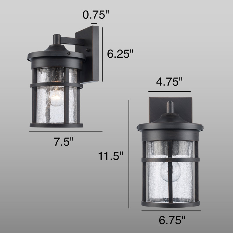 Thorton Wall Light, 11" H x 7" W x 8" D, Rust