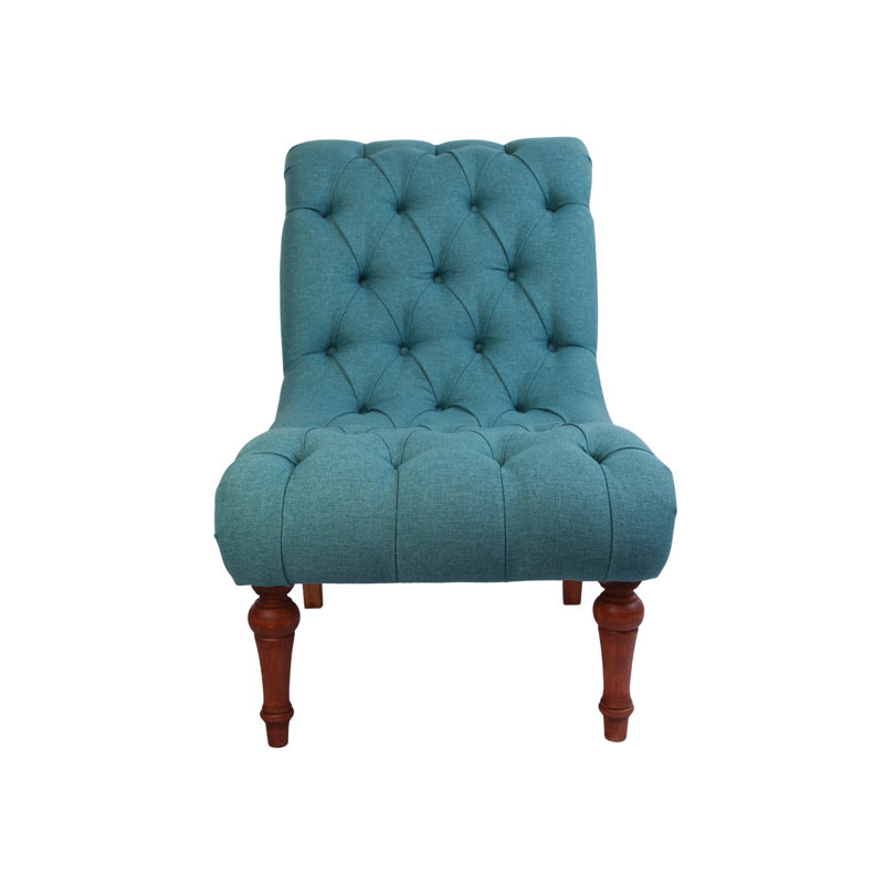 Upholstered Slipper Chair, Night Blue