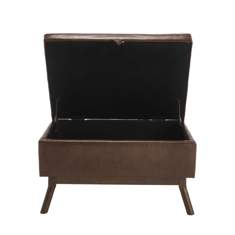 Banc de rangement de table basse Mid-Century moderne, multifonctionnel et élégant, Brun