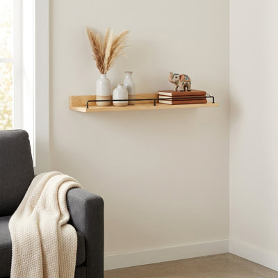 Aldervale Wood & Metal Floating Display Shelf
