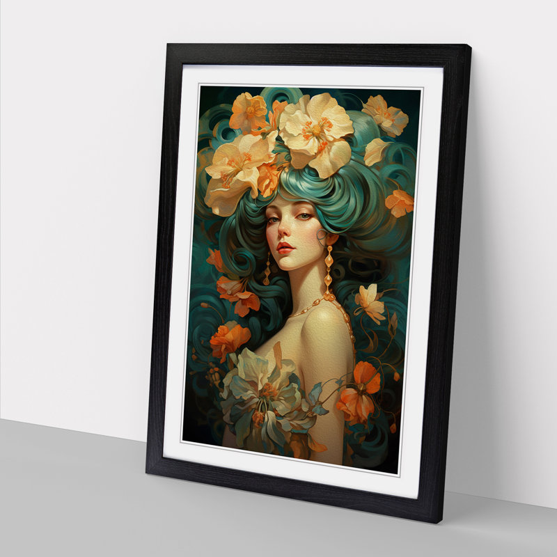 Single Picture Frame Print on Wood, 34cm H x 25cm W, Black Framed