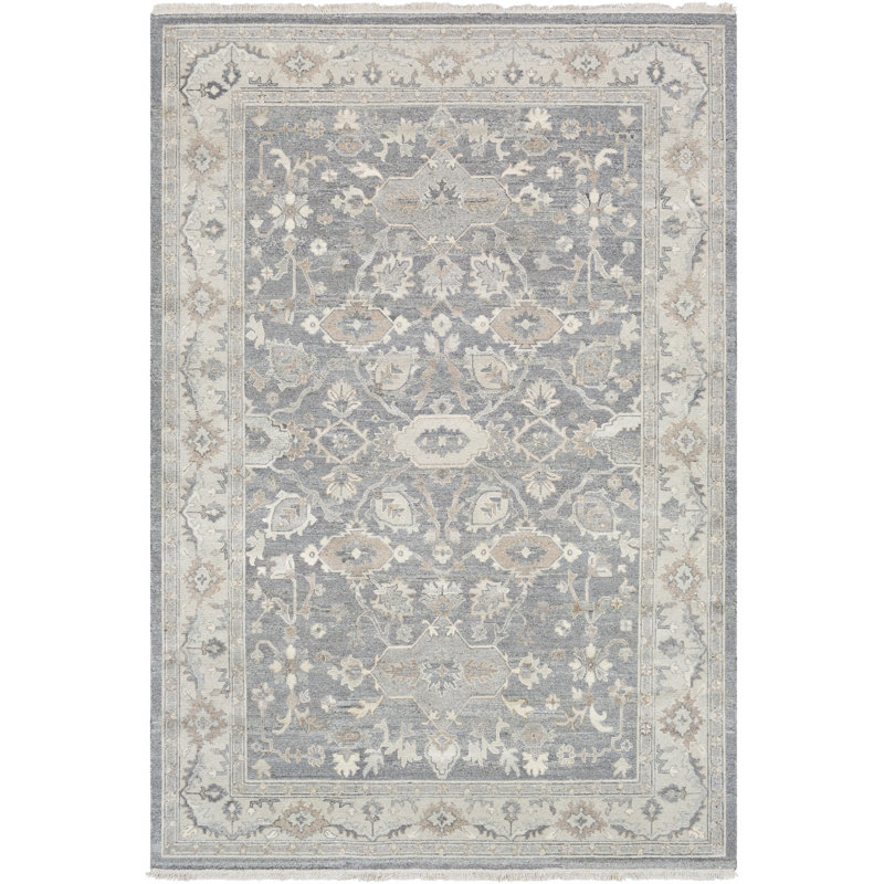 Terrones Wool Oriental Indoor Rug, Rectangle 9' x 12'