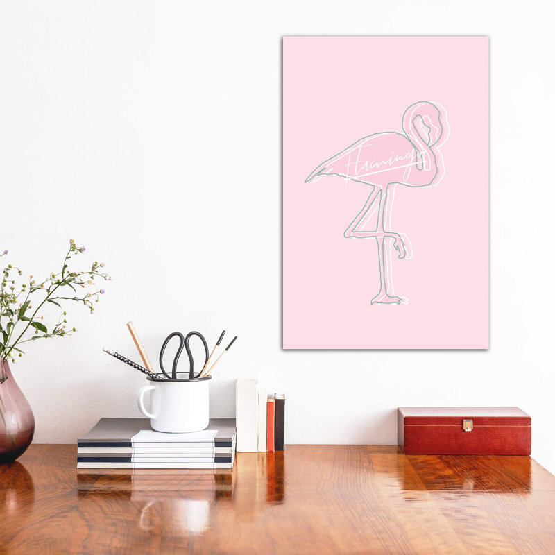«Be You Flamingo», reproduction d'impression, H 18 po x l 12 po x 1,5 po, Toile tendue, Pas de tapis