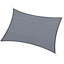 Pare-soleil 13 pi x 20 pi gris Et. Pour patio, terrasse, cour. Livré avec une corde d'installation avec dispositif de blocage. Pour l'équipement de montage
