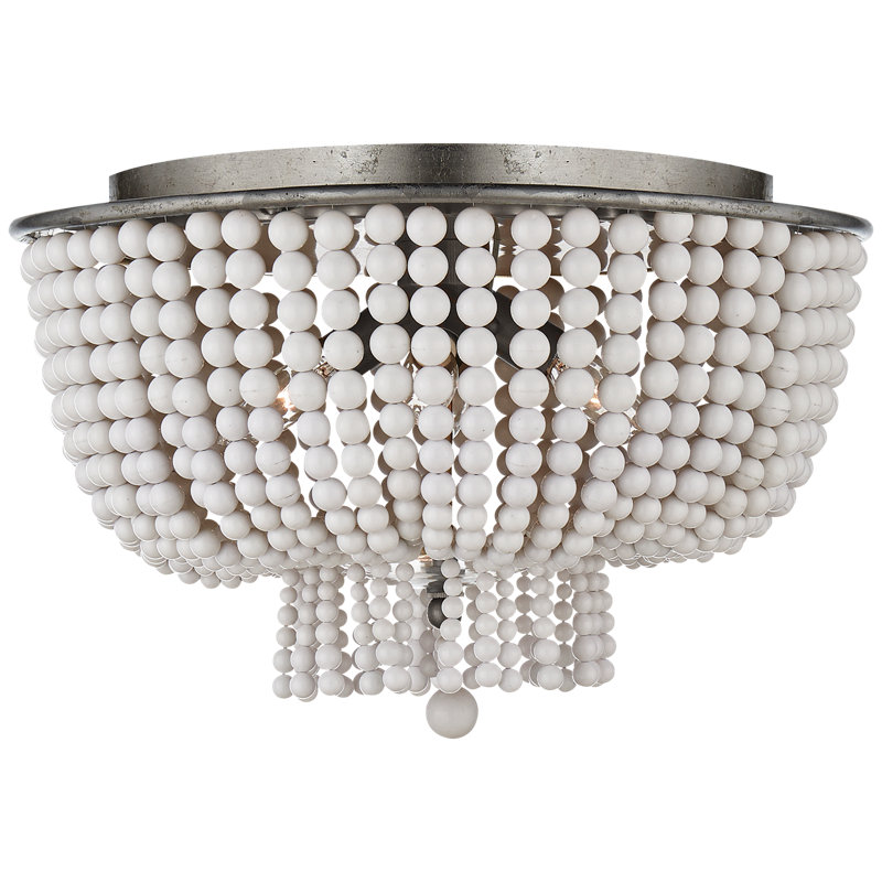 AERIN Jacqueline Flush Mount, Silver, White Acrylic